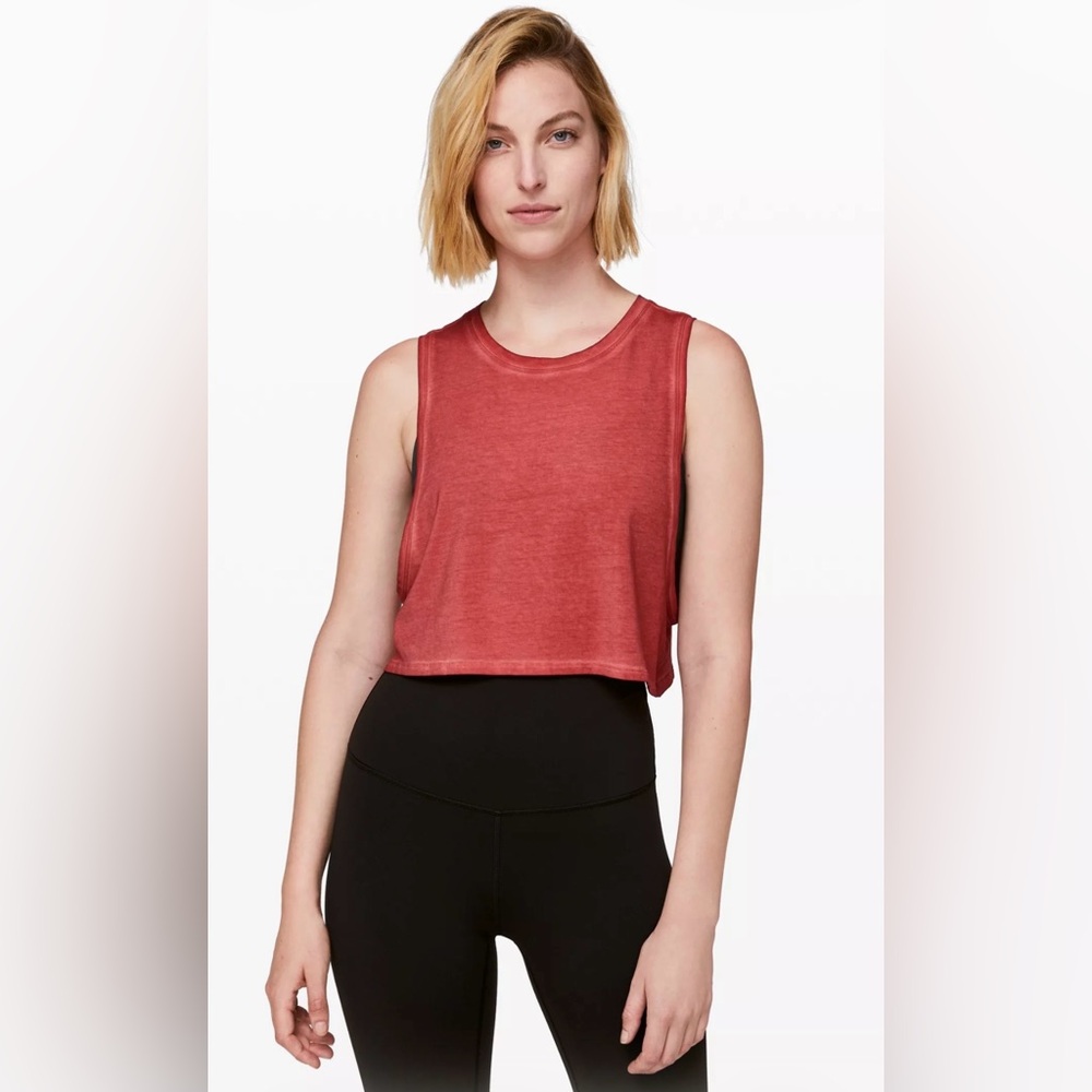 lululemon athletica Muscle Love Crop Tank Fade in Washed Brick Rose